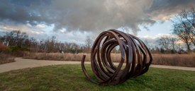 Image of Bernar Venet's 'Three Indeterminate Lines'